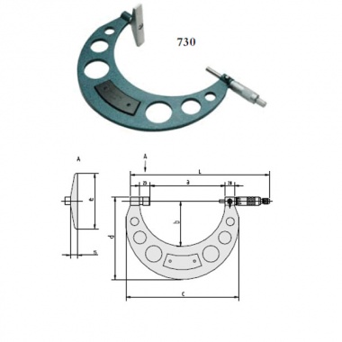 大量面固定测头千分尺 730
