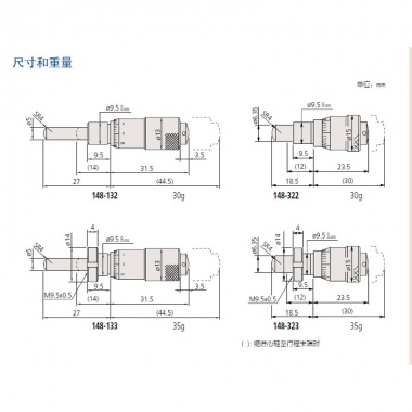 0.25mm/rev 精心轴进给微分头