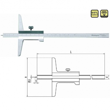 闭式针测头游标深度尺