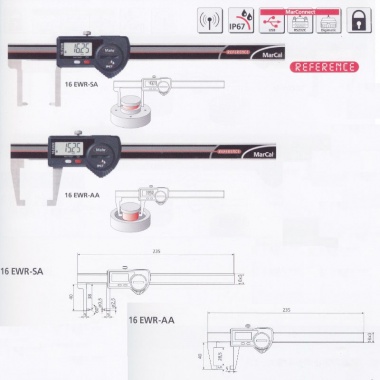 数显卡尺 MarCal 16 EWR 特殊结构