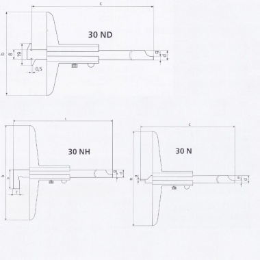 深度游标卡尺 MarCal 30 N / 30NH / 30ND