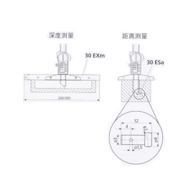 数显深度卡尺 MarCal 30 EWR 防护等级IP67   附件