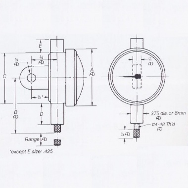 ANSI/AGD机械指示表 1系列 - Mahr Federal B型与O型