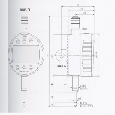 数显指示表 MarCator 1086 R /1086 ZR，分辨率0.01mm/.0005