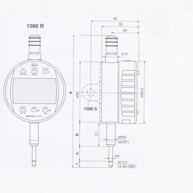 数显指示表1086 R / 1086 ZR，分辨率0.001mm/.00005