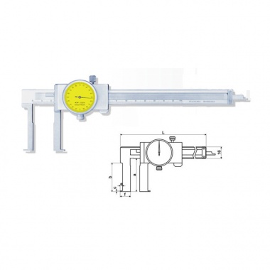 扁头内沟槽带表卡尺(非标定制)