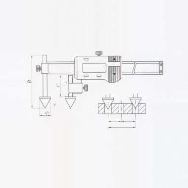 中心距锥测头游标卡尺（非标定制）