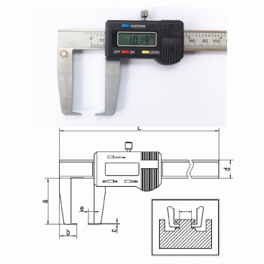 扁头外沟槽数显卡尺(非标定制)