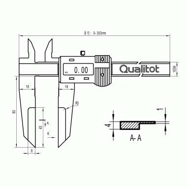 长爪薄片数显卡尺（非标定制）