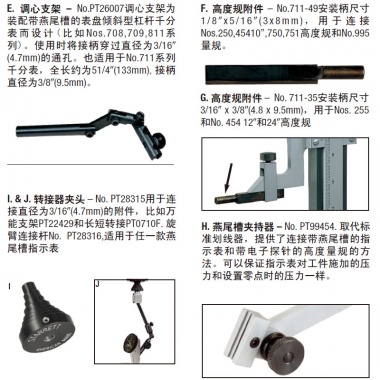 Nos. 708, 709, and 811 系列千分表附件
