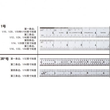 带英寸刻度的钢尺