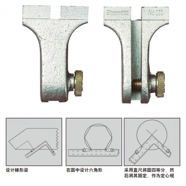 适于木工直角尺的梯型量规固定件