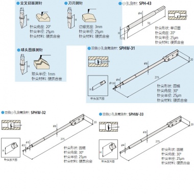 用于轮廓测量装置的测臂和测针选件——用于 CV-3200/4500