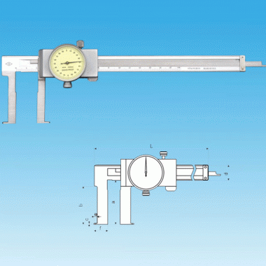 扁头内沟槽带表卡尺