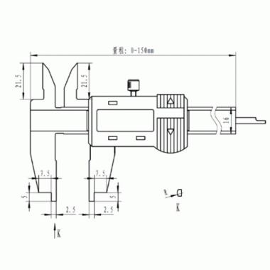 带定位面五用数显卡尺（非标定做）