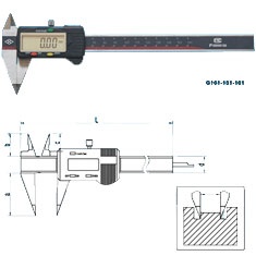 上量细尖爪数显卡尺