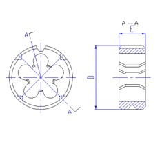 上工55°圆柱管螺纹圆板牙