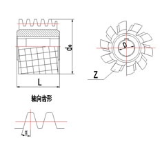 上工压力角14°30'模数齿轮滚刀