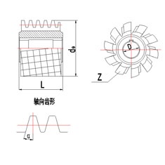 上工压力角15°模数齿轮滚刀